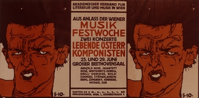 Arnold Schönberg: George-Lieder op. 15, Konzertankündigung, 1912 (Arnold Schönberg Center, Wien)